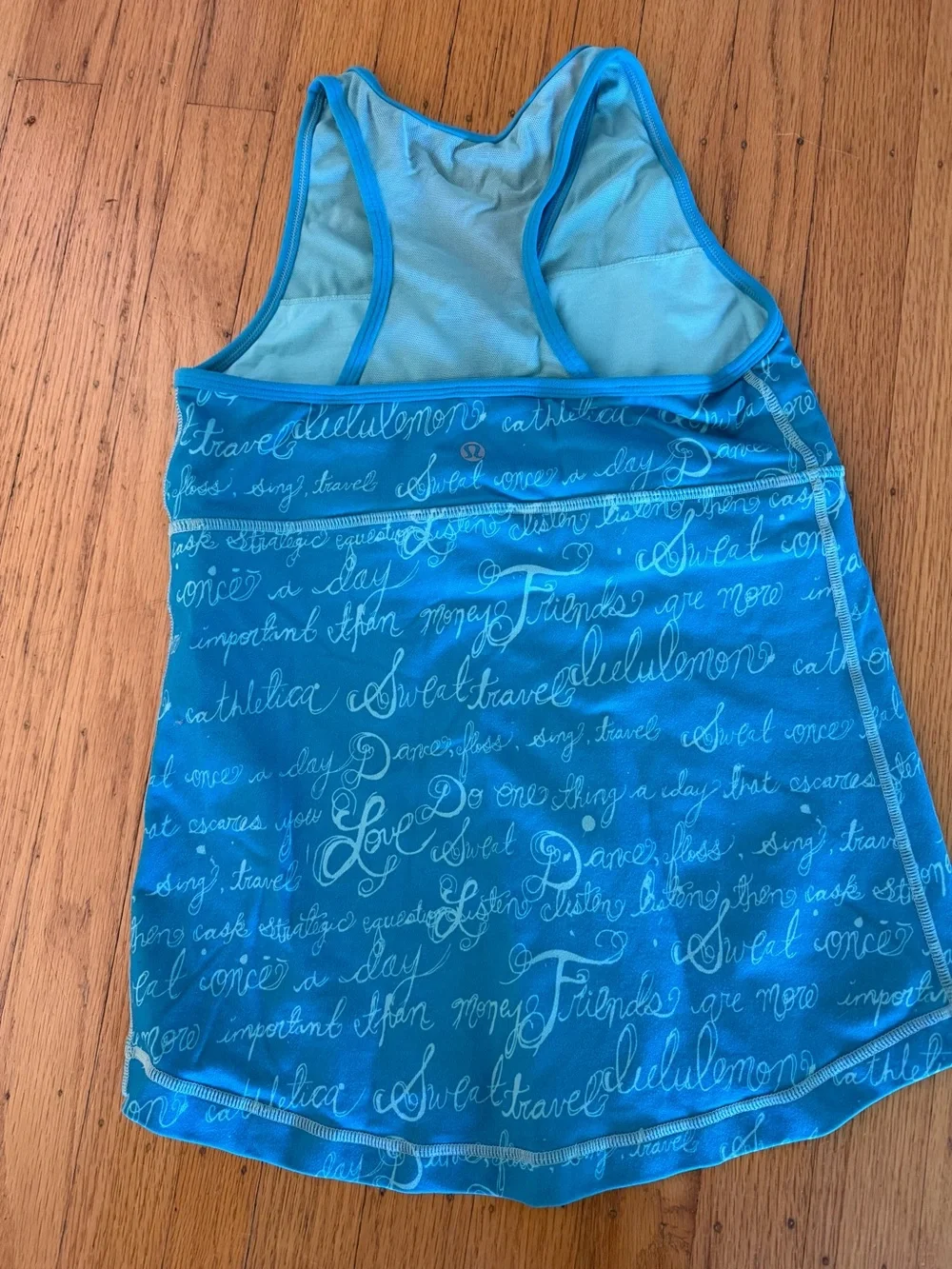 lululemon athletica Turquoise Script Sports Top